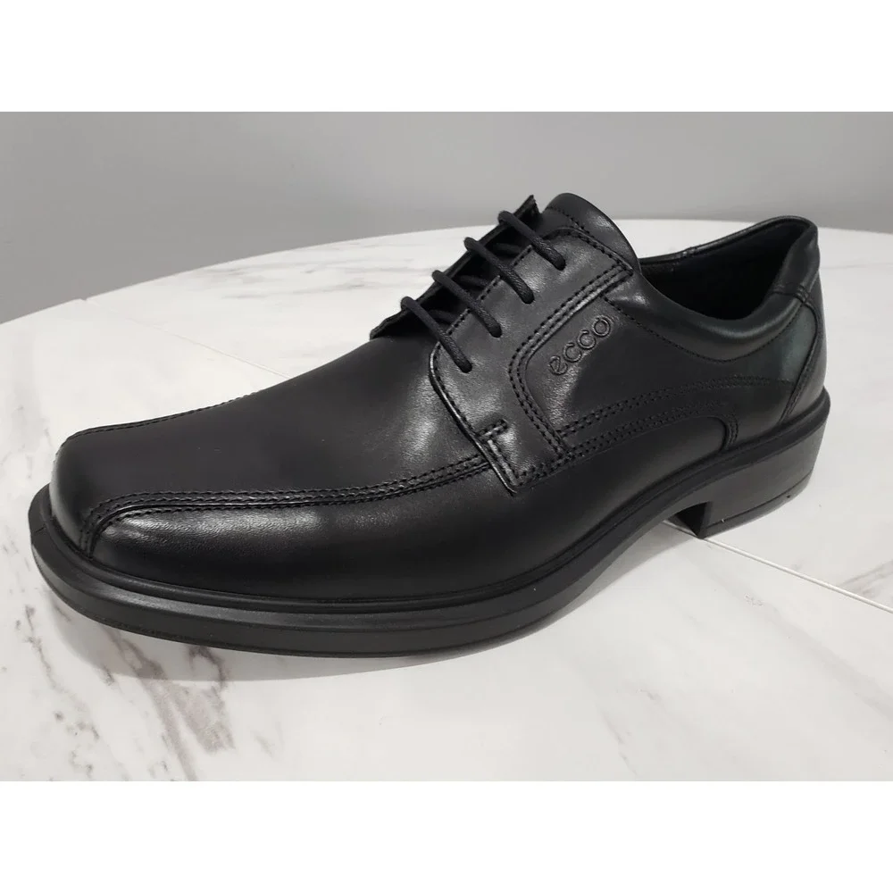 NEW Ecco Helsinki 2 Leather Derby Shoes Square Toe Black Size US 10-10.5 EU44